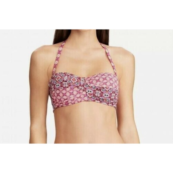 Polo Ralph Lauren Pink Geometric Bandeau Swimsuit Bikini Top WOMENS SIZE 8 - Picture 2 of 6